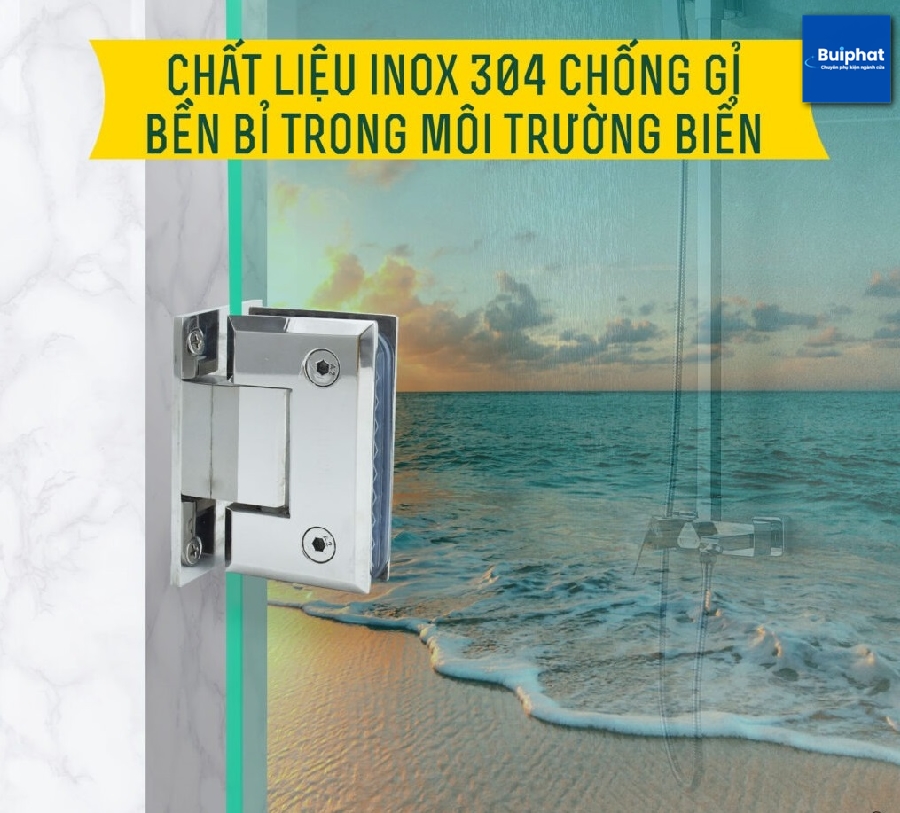 Bản lề vách tắm kính inox 304