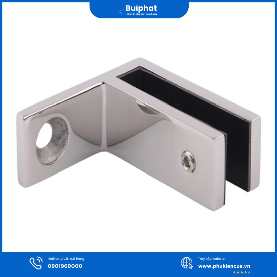 Kẹp kính 90 độ không khoan