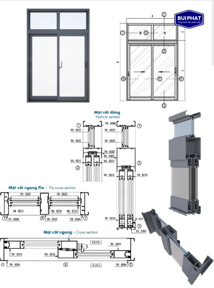 Nẹp khung cửa nhôm kính