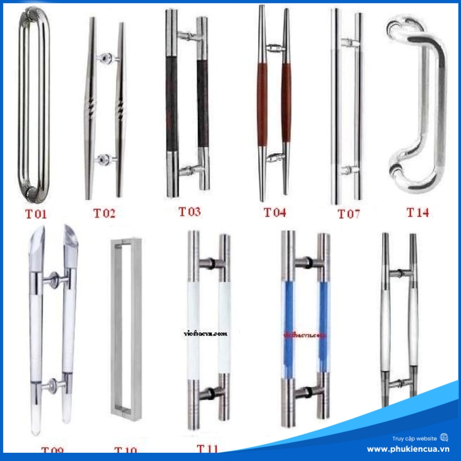 Tay nắm kính cường lực