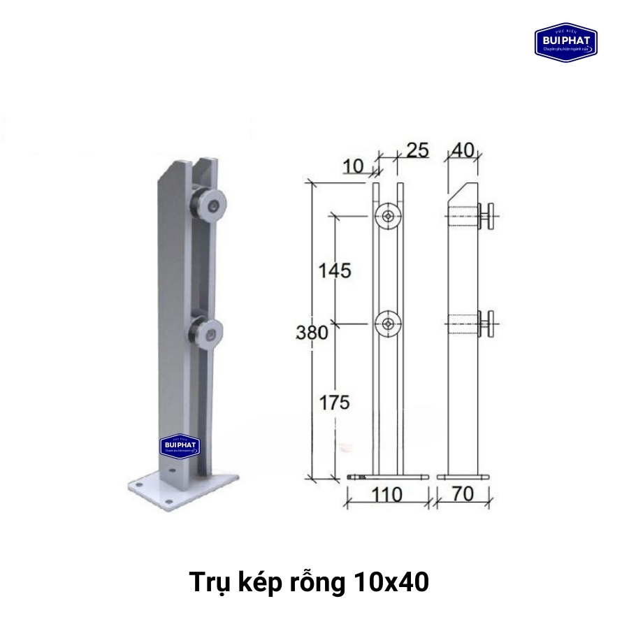 Trụ cầu thang kép rỗng 10×40