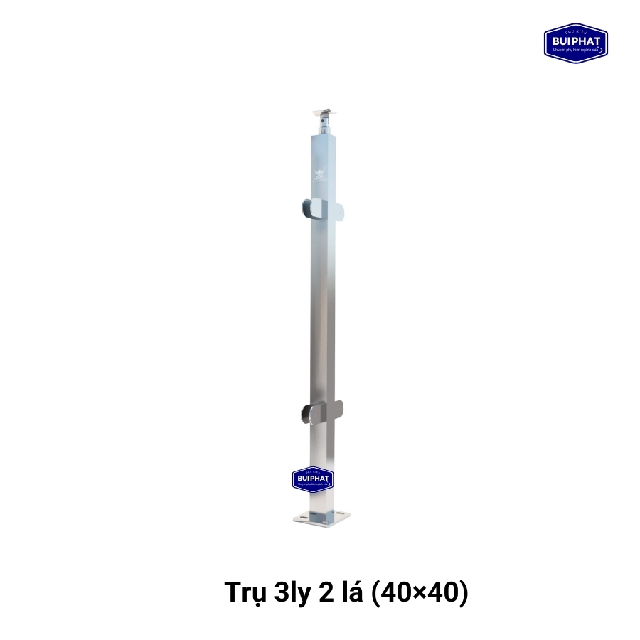 Trụ 2 lá 3ly 40x40 (trụ cầu thang kính)