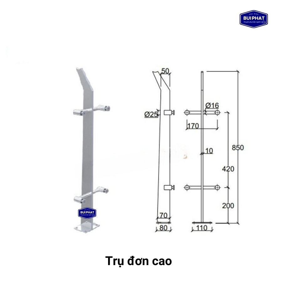 Trụ đơn cầu thang cao đặc